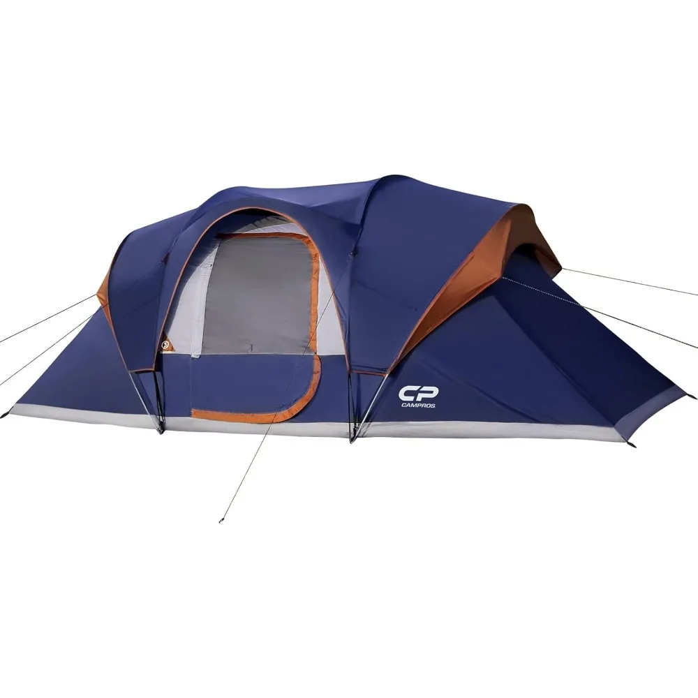 

Camping Tent 10 Person Family Cabin Tent, 2 Room Water Resistant Waterproof Tent with Top Rainfly, 4 Large Mesh Windows, Double