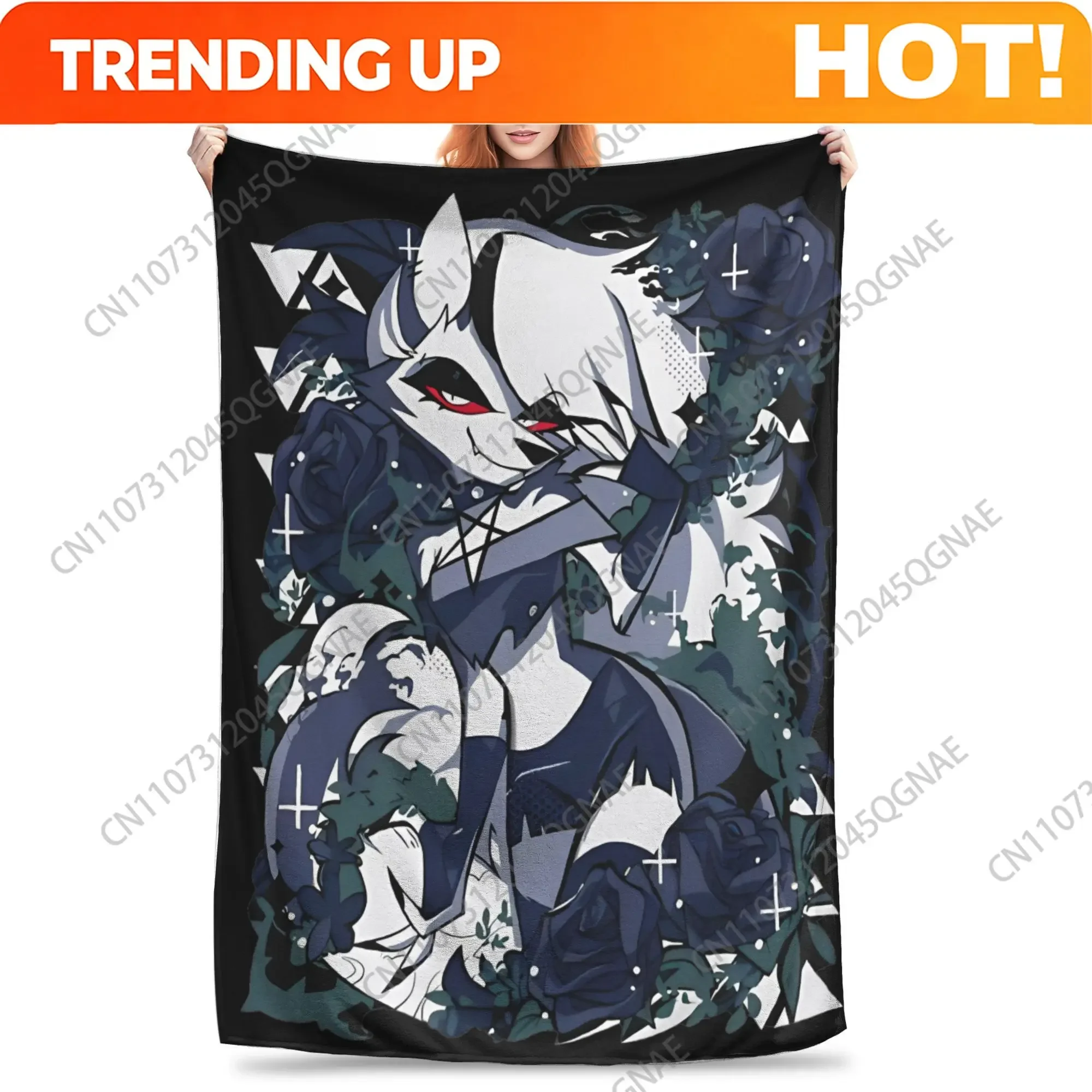 Custom Loona Fleece Throw Blankets Black Comedy Blankets For Bed Outdoor Ultra-Soft Bedroom Quilt,
