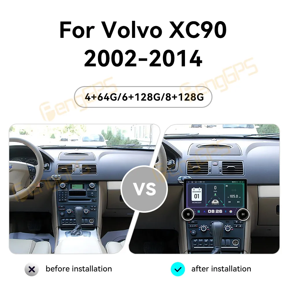 11.5 Inch Screen Car Radio For Volvo XC90 2002-2014 Android Auto GPS Navigation Multimedia Video Stereo Receiver Head Unit
