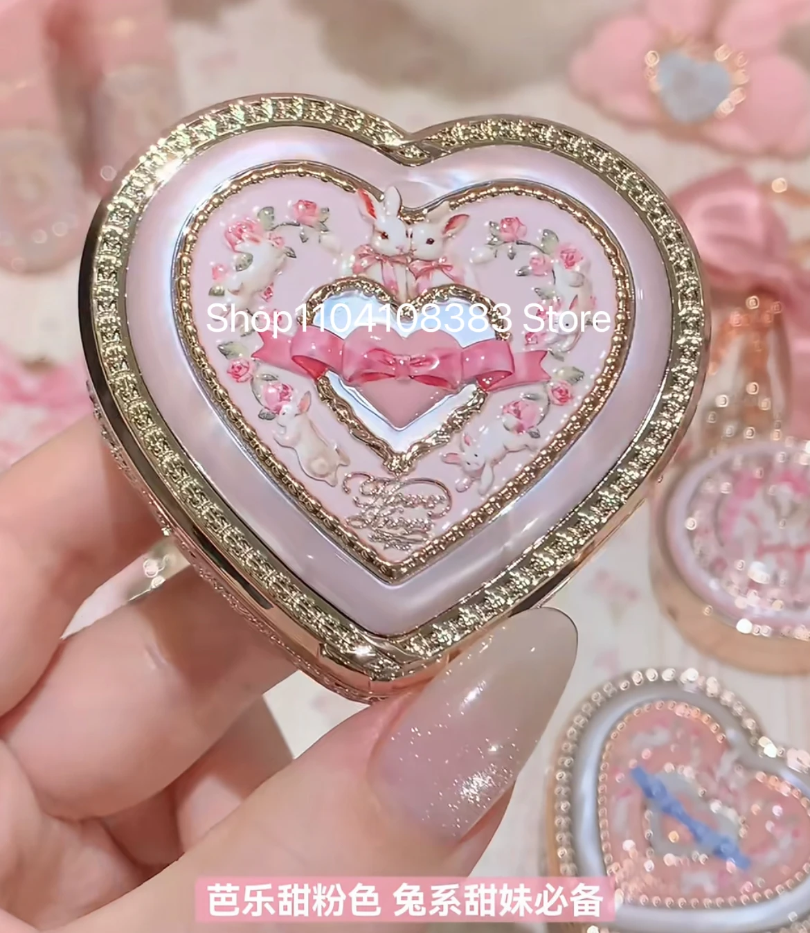 Flower Knows Bunny Garden Velvet Blush Cute Makeup Blushes Cruelty-Free Powder Blush Waterproof Blusher Cosmetics