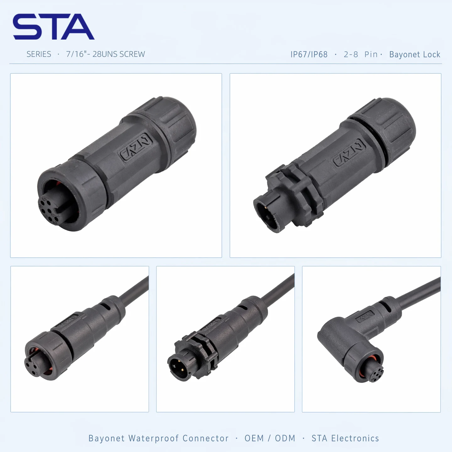 IP68 LTW Mini Waterproof Connector Vibration Resistance Bayonet Straight/Angled Male Female 2 3 4 5 6 8 Pin Molded Plug Cable
