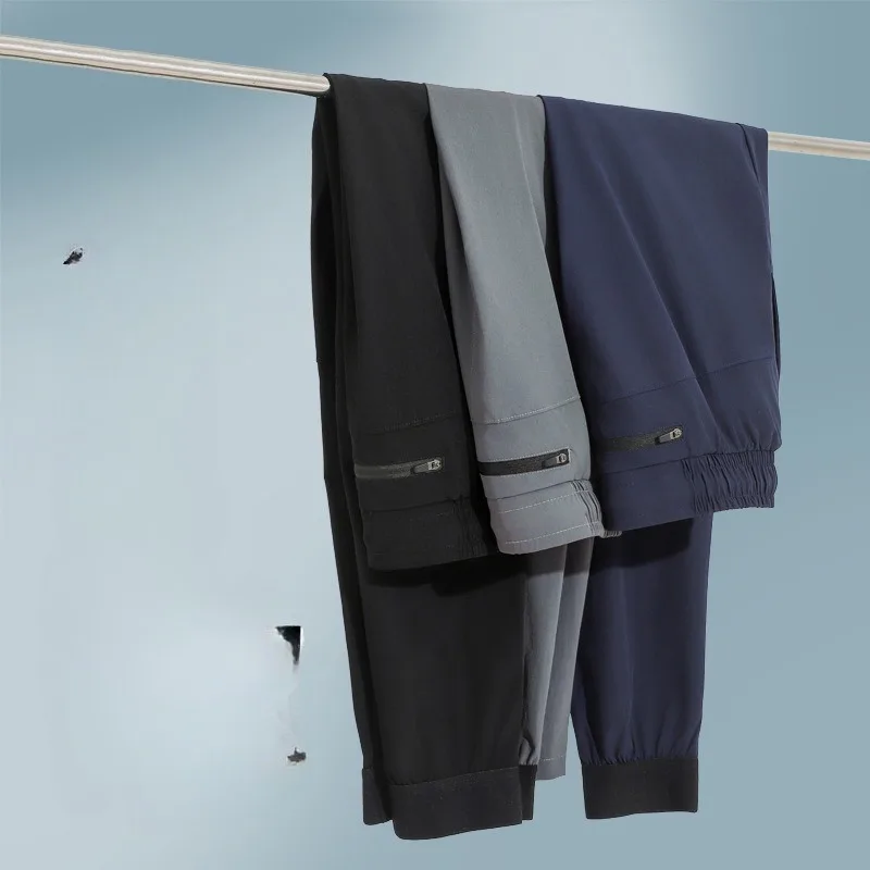 Mens Outdoor Running Pants Quick Dry Woven Sports Trousers Loose Fit Spring Autumn