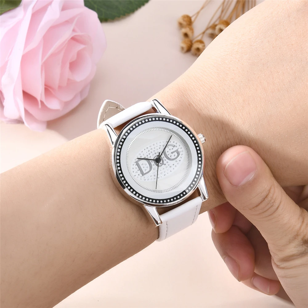 Fashion Ladies Black Eyes Design DQG Brand Quartz Watch Luxury 2023 New Women's Leather Gift Clock Watches