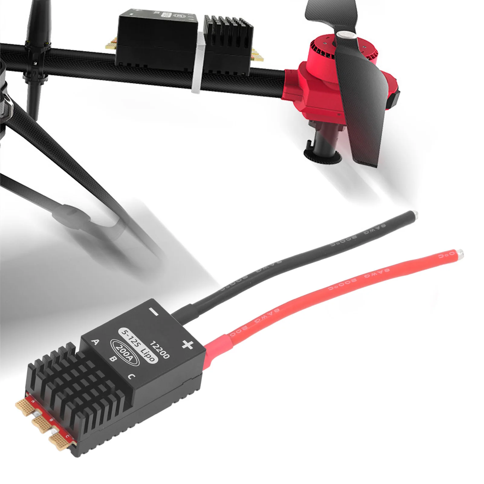 هليكوبتر وحدة تحكم إلكترونية في السرعة 5 ‐ 12S 128 كيلو هرتز PWM محرك بدون فرشاة وحدة تحكم في السرعة الكهربائية DC18V‐50.4V 200A