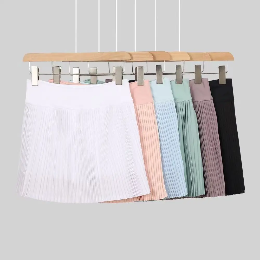 

Женская спортивная юбка-аккордеон, искусственная двухсекционная плиссированная юбка с защитой от воздействия, быстросохнущая дышащая теннисная юбка для бега на открытом воздухе