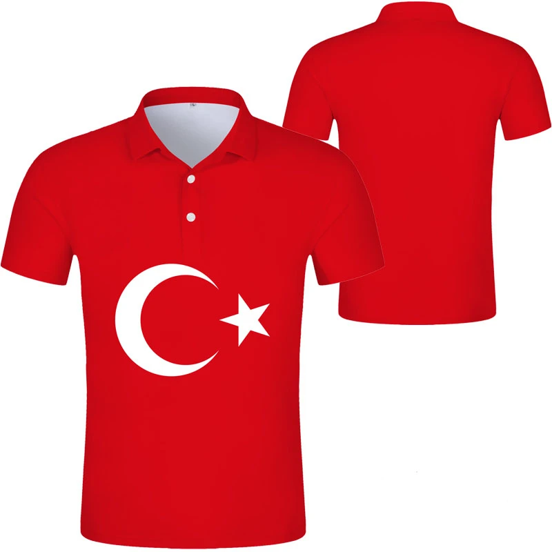New Turkish National Flag Graphic Print Polo Turkish National Emblem Trend Men's Tops  National Day Gifts High Quality Clothing