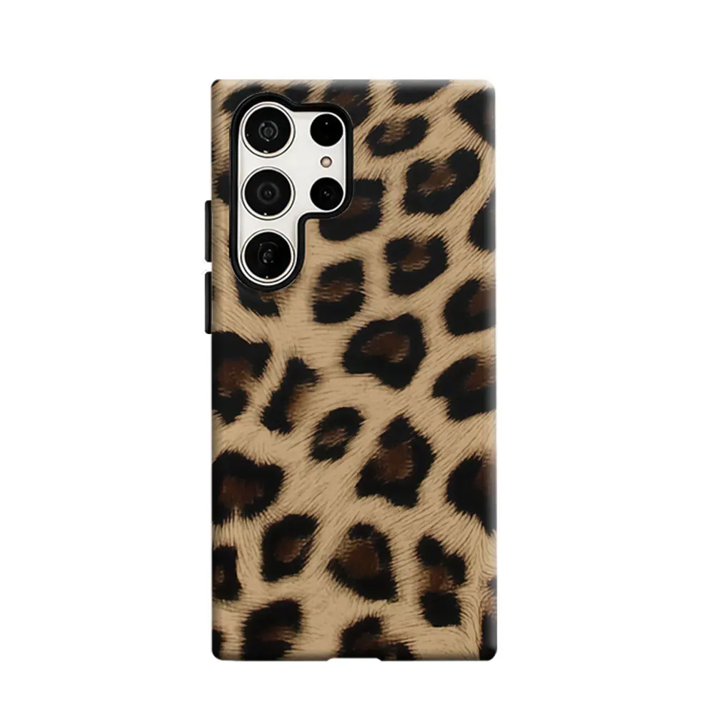 CaseLumi Phone Case For Samsung Galaxy S25 S24 S23 Ultra Plus HD Hard Classic Leopard Print Double Layer Cover Film Shell