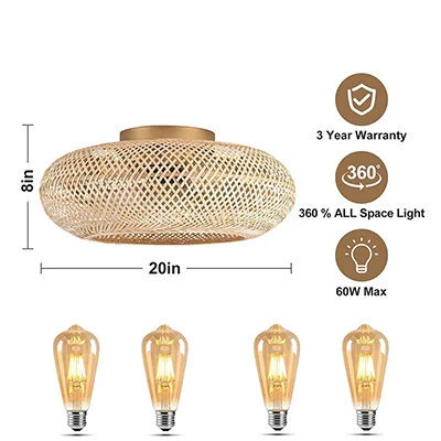 Boho gekooide plafondventilatoren verlicht bamboe plafondventilator ventilatoren afstandsbediening gelaagde rotan plafondventilator kamerdecoratie plafondventilatorlamp