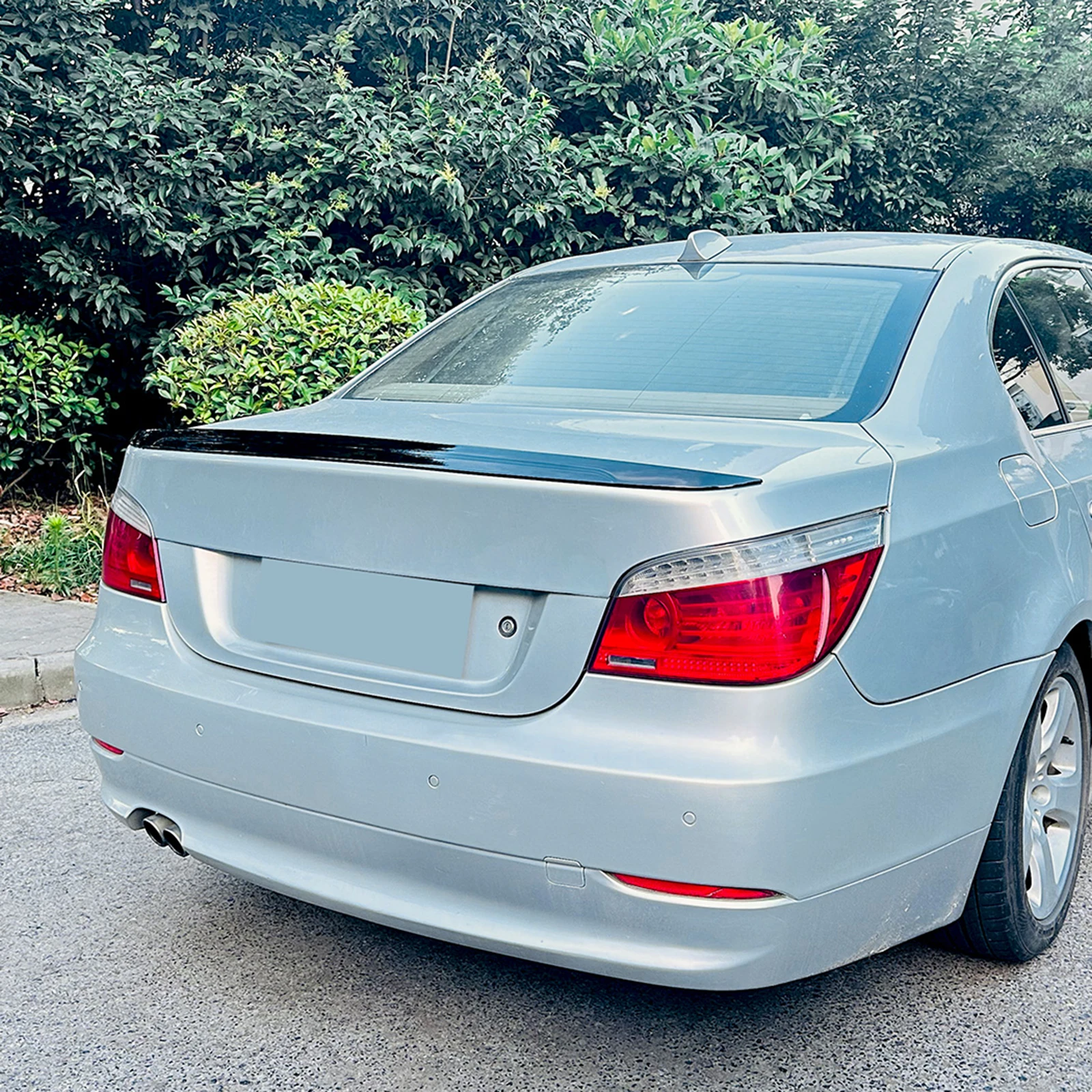 For BMW 5 Series E60 2004-2010 Rear Trunk Lid Spoiler Wing Gloss Black/Carbon Fiber Look Tail Tailgate SPlitter Lip