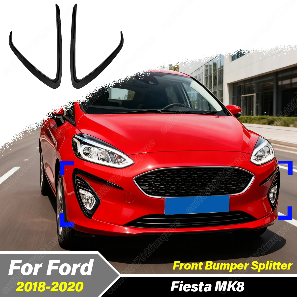 

For Ford Fiesta MK8 2018 2019 2020 Automotive Front Bumper Spoiler Splitter Side Air Knife Body Decoration Modification Kit