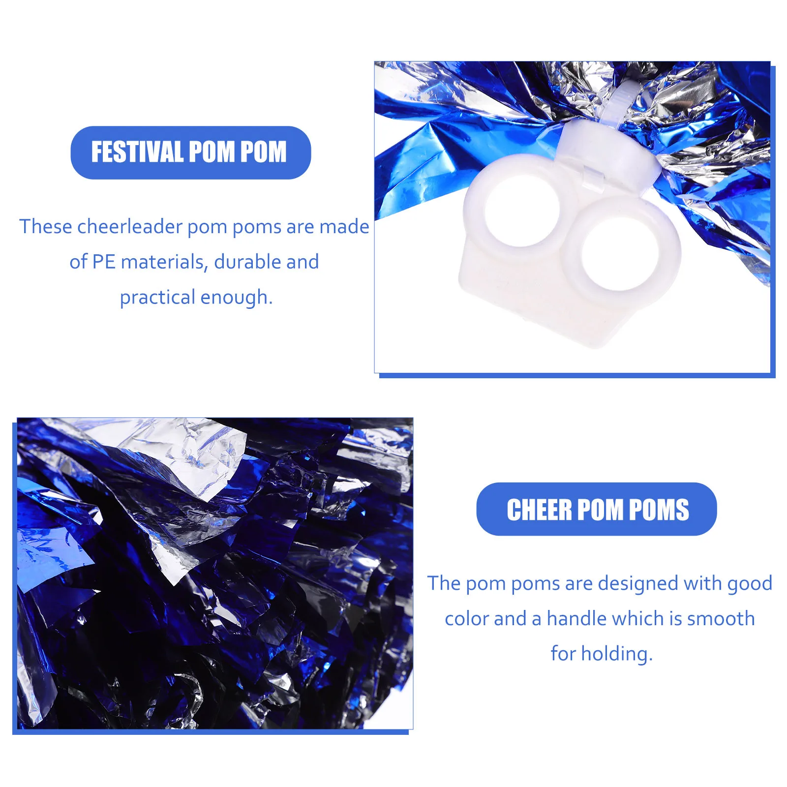 4 Buah Pom Pom Pemandu Sorak Dapat Digunakan Kembali Ringan Portabel untuk Acara Olahraga Perlengkapan Festival Kompetisi Menari