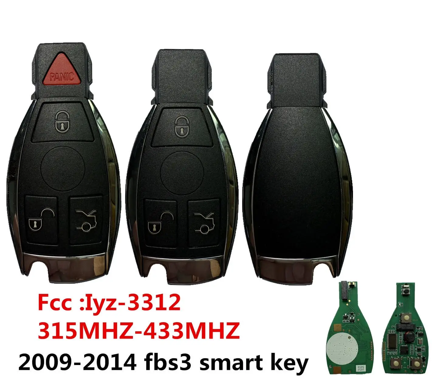 KEYECU 3 4 أزرار 315 ميجا هرتز 433 ميجا هرتز لمرسيدس بنز W164 W166 W204 W207 W212 W221 IYZ-3312 FBS3 بدون مفتاح الذهاب الذكية مفتاح بعيد فوب