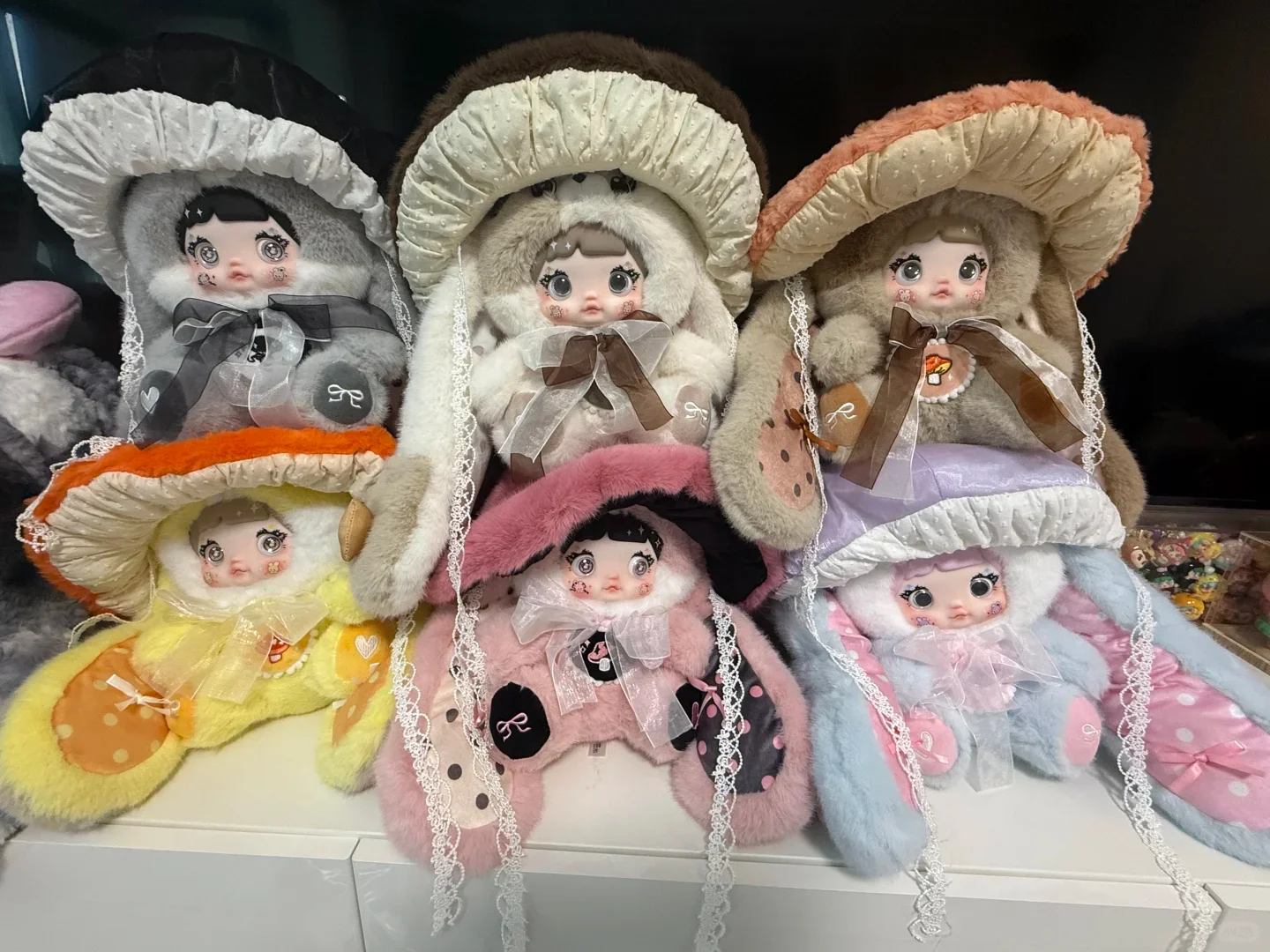 

Hi Toy Nommi 400% Blind Box Figure Mushroom Hat Cute Little Rabbit Doll Trendy Toy Ornaments Decoration Birthday Gift for Kids