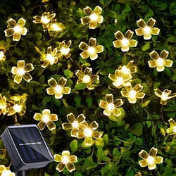 Guirxiété lumineuse solaire à LED pour décoration de jardin, extérieur, Noël, JOLamp, fleur, feston, nickel é, fête, maison