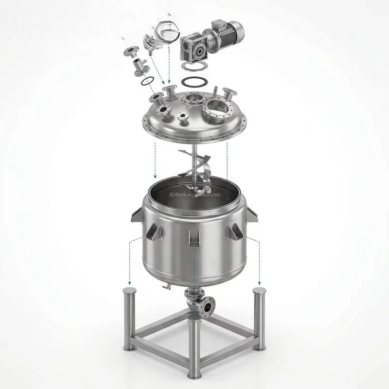 Stainless steel electric homogenizing mixing tank homogenizer 1000L capacity (1/3/5 KW) power 220V/380V brushless motor