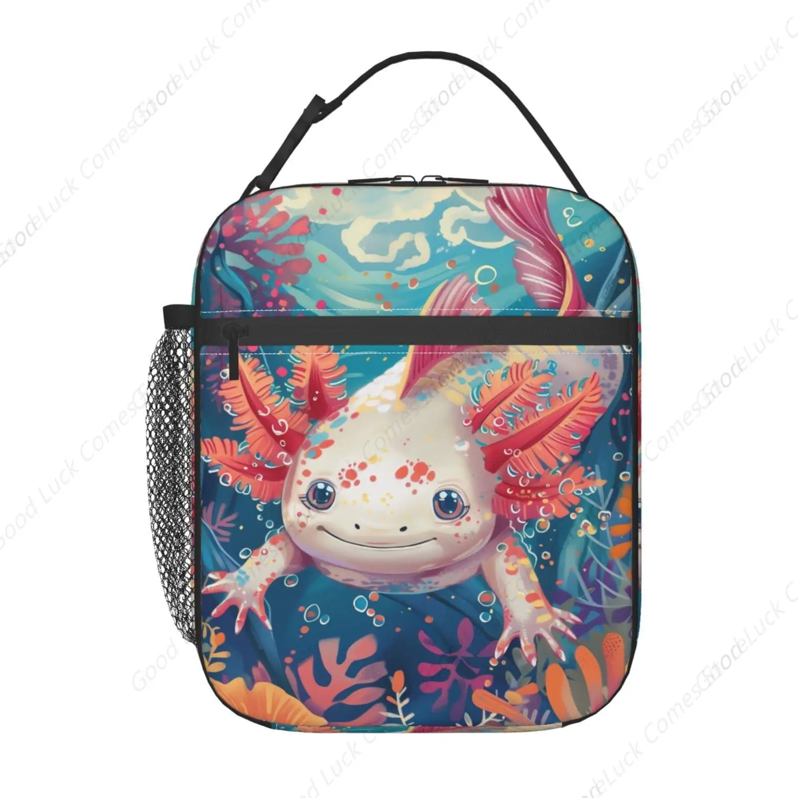 

Axolotl Insulated Lunch Box for Women Men Axolotl Lunch Bag for Work,Picnic,Travel,Hiking,Beach or Fishing Polyester Bag