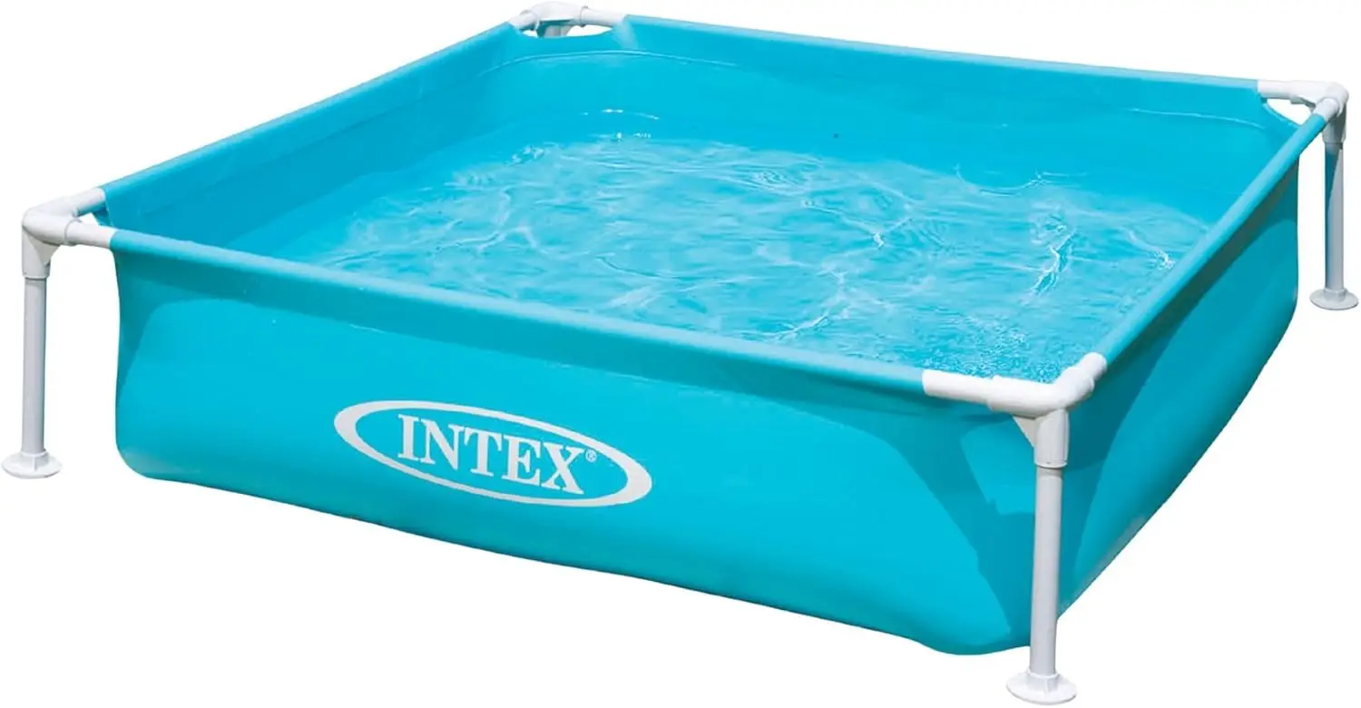4 Foot x 12 Inch Miniature Durable Vinyl Outdoor Above Ground Frame Kiddie Swimming and Teaching Baby Pool, Blue