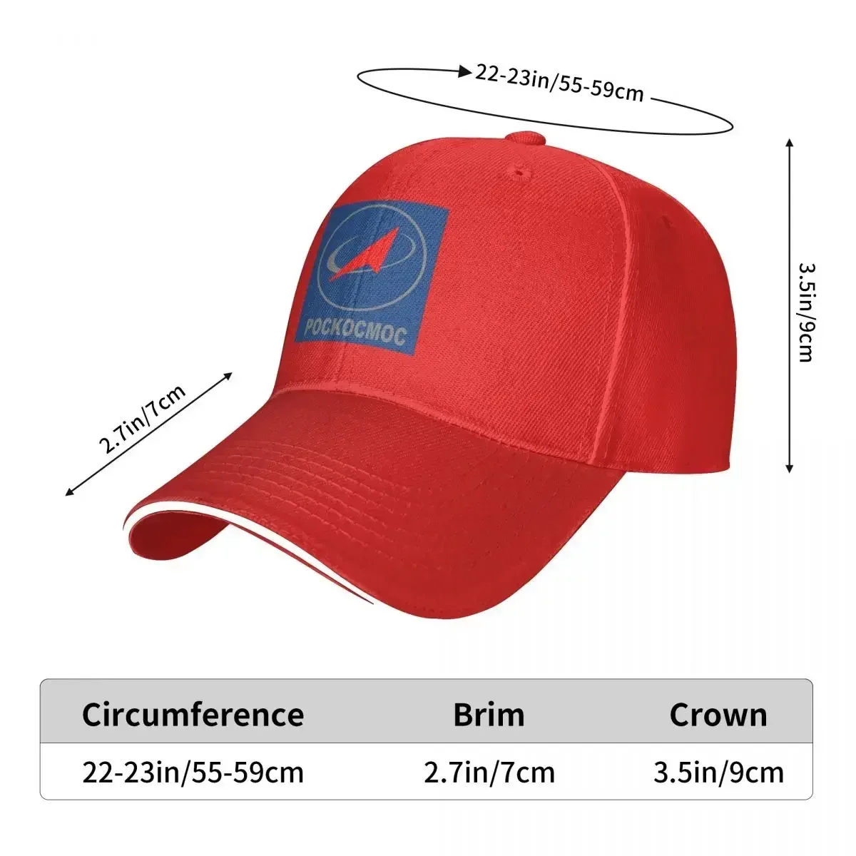 2026 Roscosmos Logo Baseball Caps Snapback Fashion Baseball Hats Breathable Casual Outdoor Unisex Polychromatic Customizable
