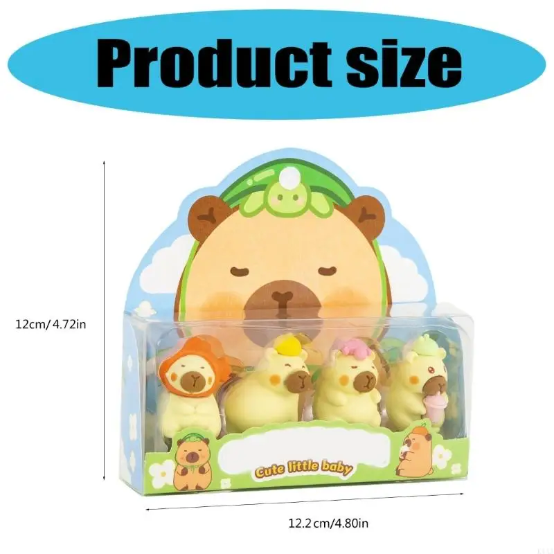 K1AA Pack из 4 новизных ластиков для животных для студентов Kid Game Rewards Christmas Stocking Fillers Легко стирать резиновые