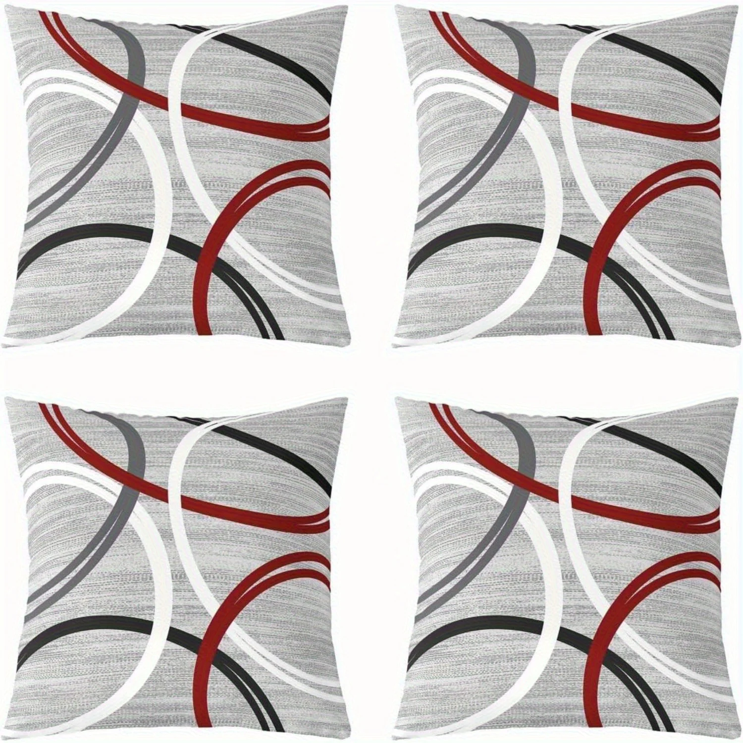 4-piece Set, Abstract Modern Geometric Pattern Pillowcases, Soft and Comfortable, Single-sided Print, Insert Not Included