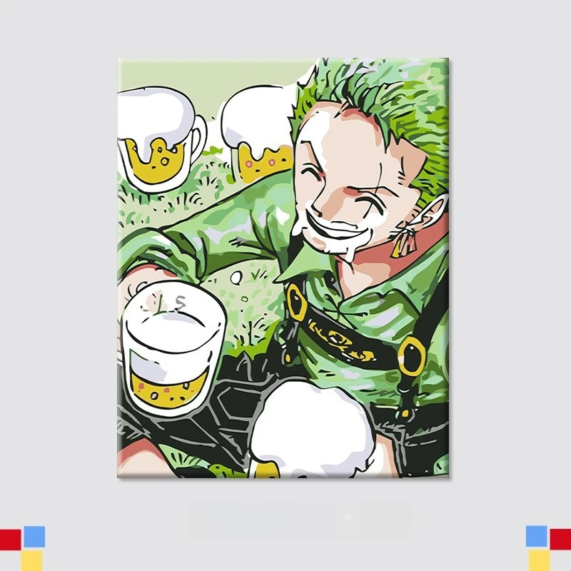 One Piece Classic Japan Anime Modern Canvas Oil Painting Paint by Numbers for Living Room Bedroom Home Decor No Frame
