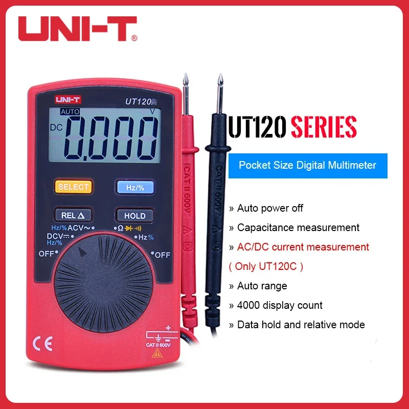 UNI-T UT120A/B/C  Pocket Size Digital Multimeter True Effective  Value Measurement 3999 Auto Range range Electrical Test Multime