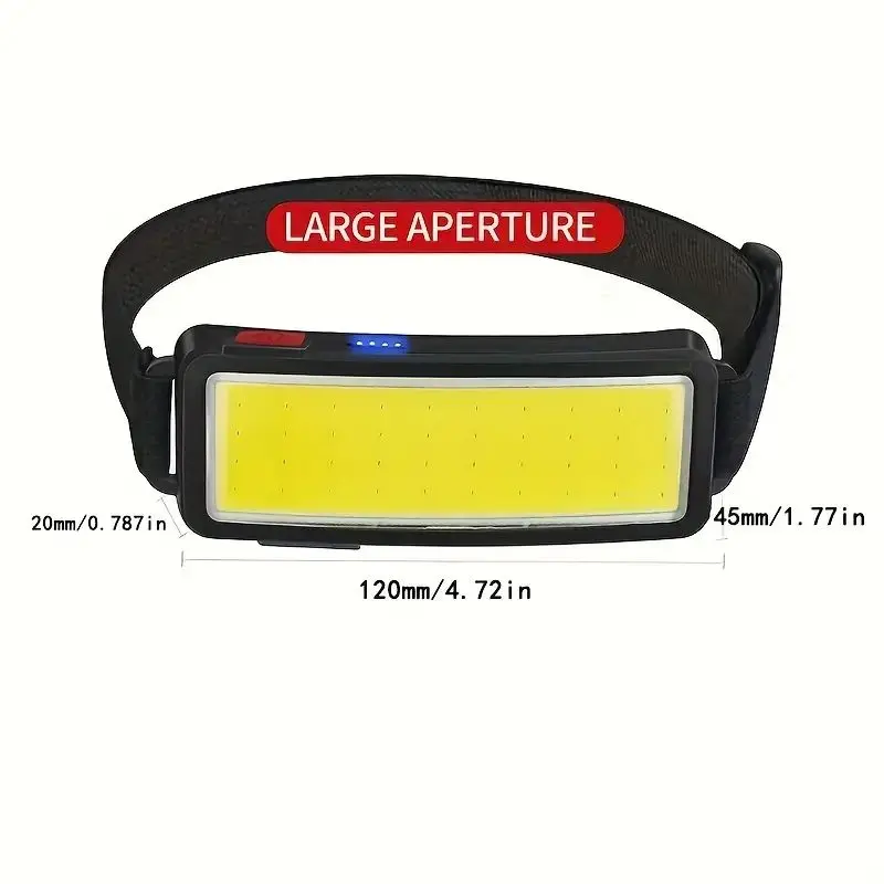 COB LED Head Lamp Portable Mini USB Rechargeable Headlight With Built-in Battery For Outdoor Camping Fishing Climbing