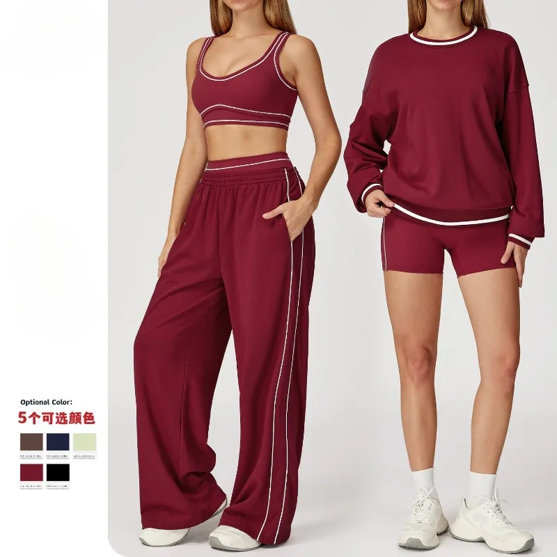 

Autumn Jogging Women's Tracksuit Fashion Loose O-neck Sweatshirt with High Waist Sweatpants 2 Piece Set Sport Fitness Sweat Suit