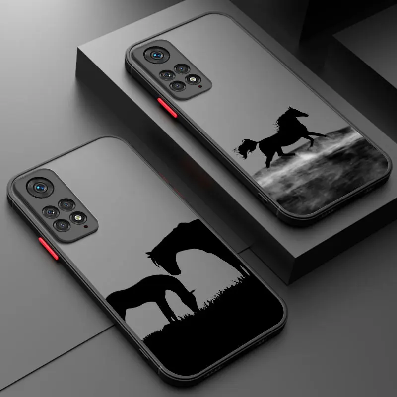 Horse Fasion Skin Matte Phone Case For Xiaomi Redmi A1 A2 10 10C K40 NOTE 10 11 12 13 PRO PLUS 4G 5G Cover Funda Shell