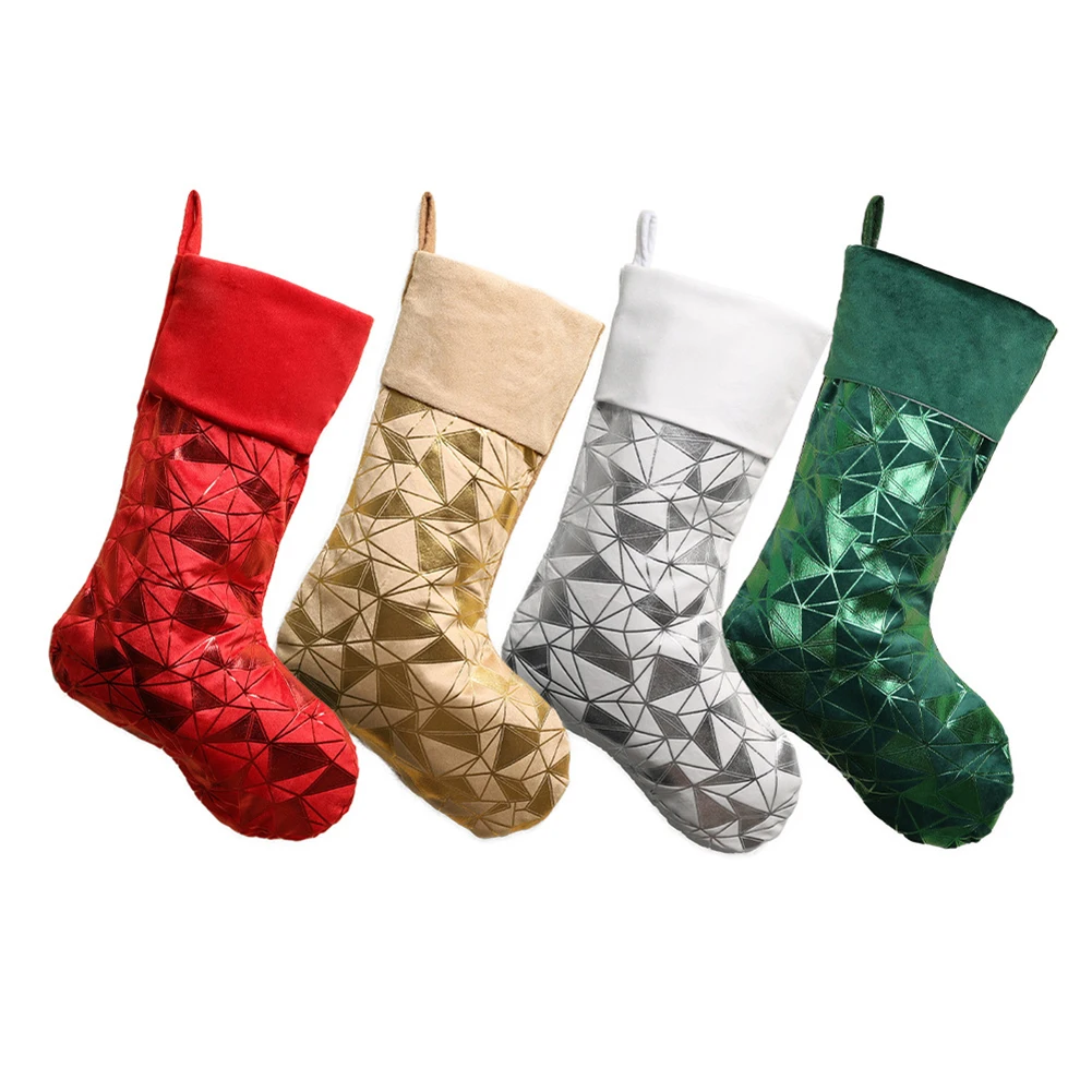 

Праздничные рождественские чулки из 4 штук — большие 19,8 с шикарными геометрическими рождественскими украшениями для семейной праздничной вечеринки