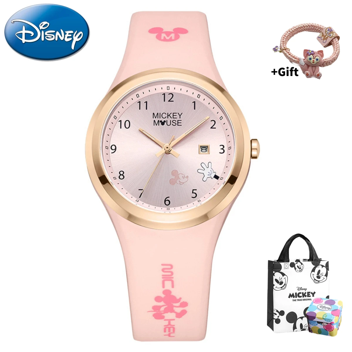 

Disney Official Women Japan Quartz Wristwatch Micky Minnie Mouse Cartoon Graffiti Silicone Band Lady Girl Youth Student Clock