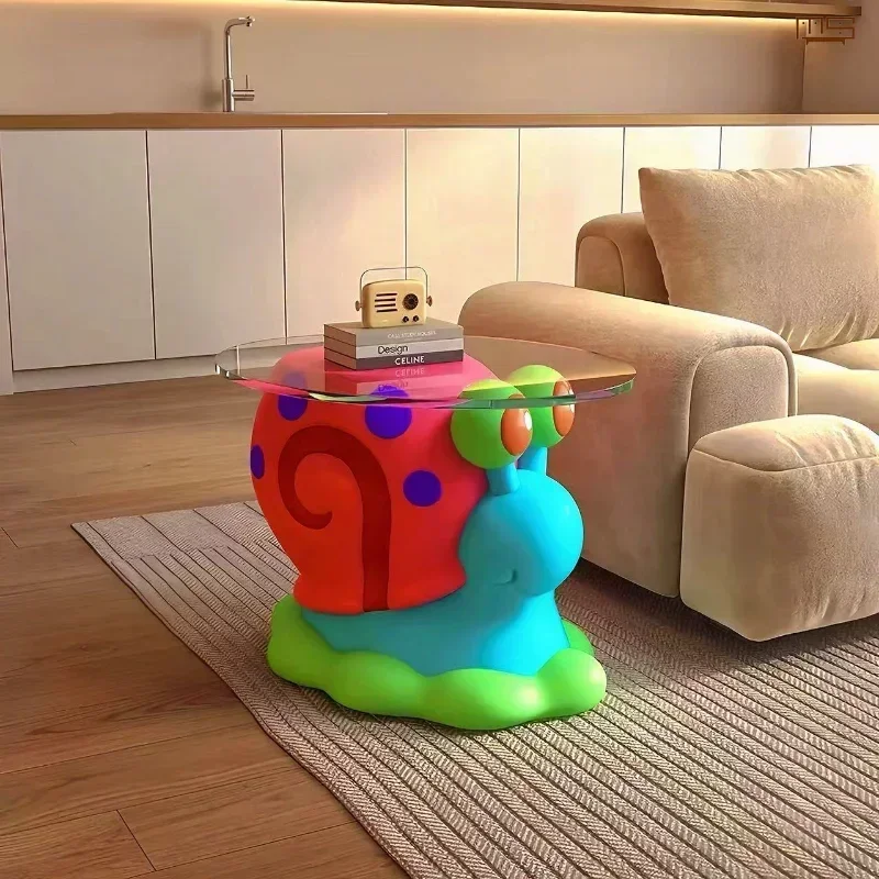 Cartoon Gary The Snail Movable Table, High-end Small Snail Coffee Table, Small Snail Shoe Changing Stool, Home Decoration