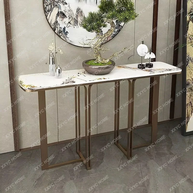 XXLight Luxury Entryway Table Modern Chinese Style Hallway Console Cabinet Narrow Sofa Table for Living Room