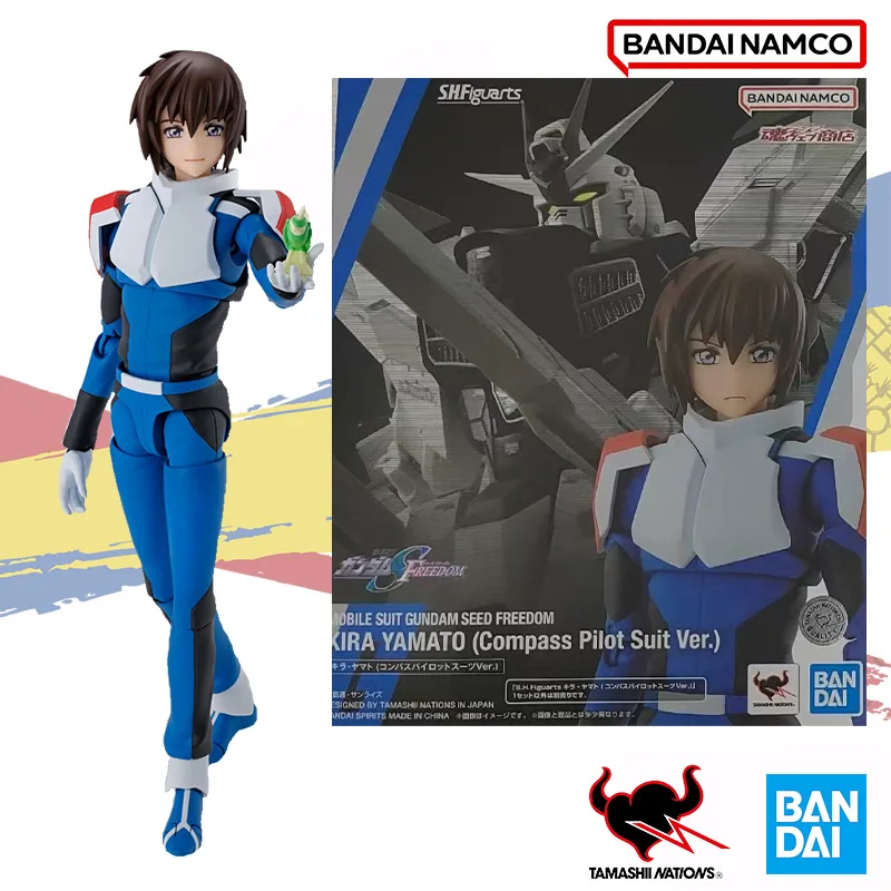 In Stock Original Bandai SHFiguarts MOBILE SUIT GUNDAM SEED FREEDOM KIRA YAMATO Figure Finished Model Kit Toy for Children Kids