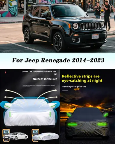 Jeep Renegade 2014-2023 용 전체 자동차 커버 자동차 커버 야외 태양 그늘 비 눈 먼지 서리 방지 자외선 방지 커버