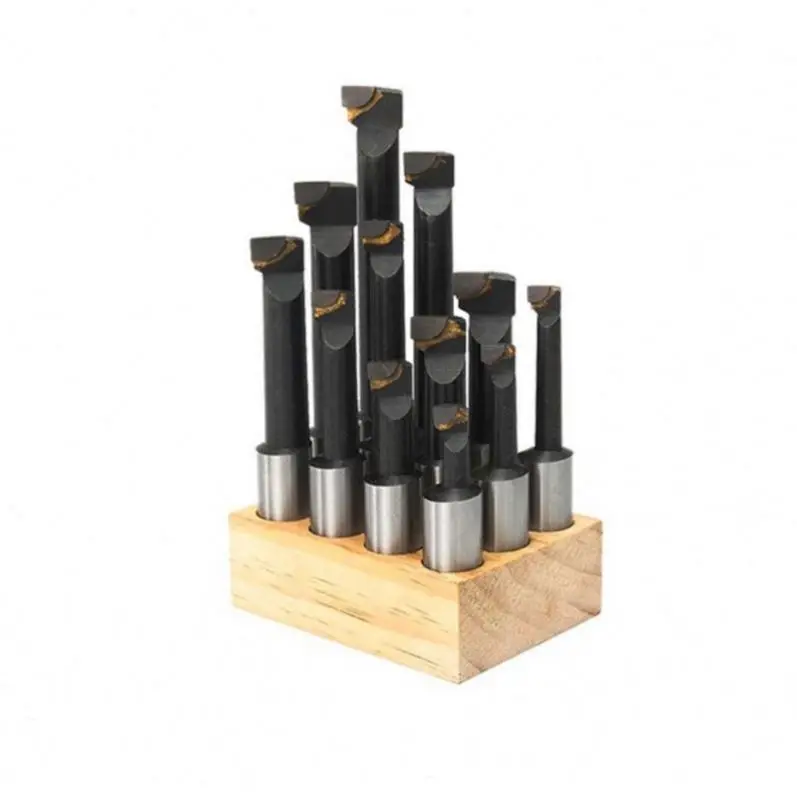 Machine tool carbide boring bars, lathe 12 pcs carbon steel F1 rough boring bar set, used for milling and CNC boring machines