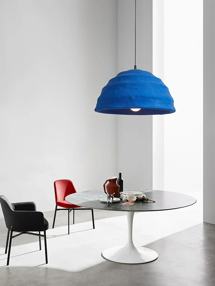 Nordic designer restaurant chandelier minimalist Klein blue bedroom bedside light original designer Silent Wind Light