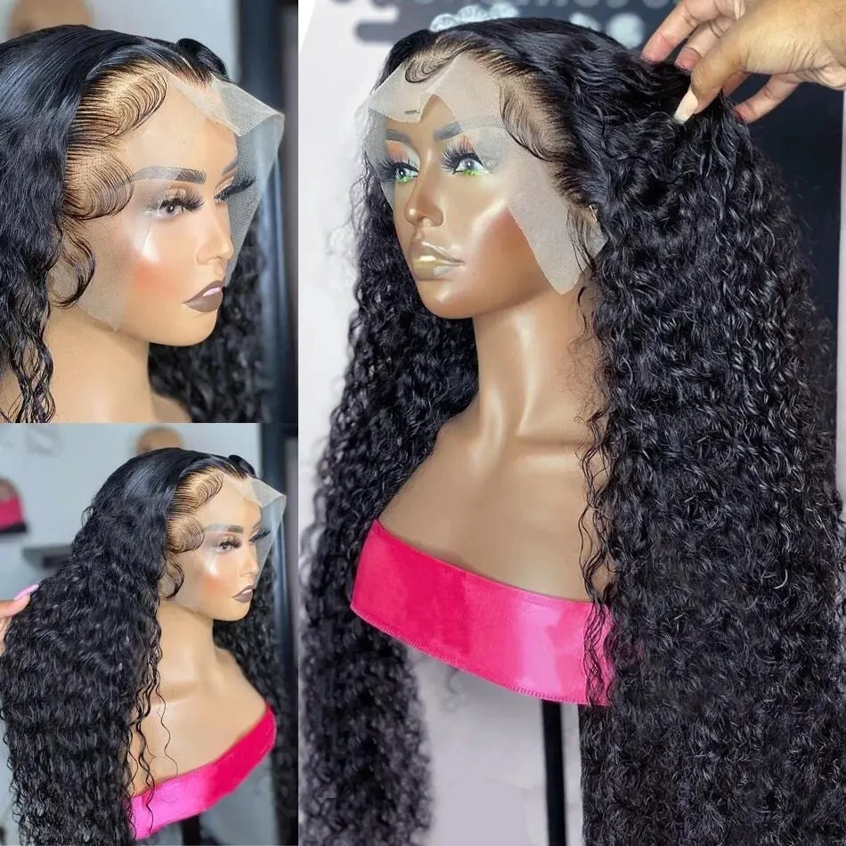 250% Loose Deep Wave 13x6 Hd Lace Frontal Wig Curly Human Hair Wigs 28 30 Inch    for Women Brazilian Raw Water Wave Lace Front