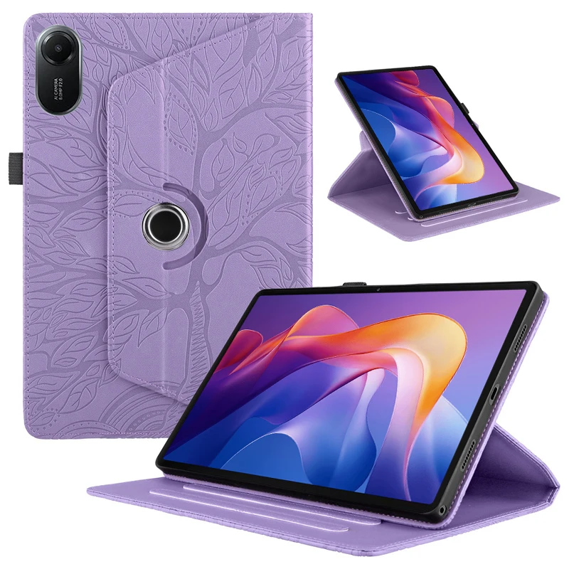 Funda For Redmi Pad 2 Case Emboss Tree 360 Rotating Stand Tablet Coque For Xiaomi Redmi Pad 2 11 inch 2025 Case Cover Capa