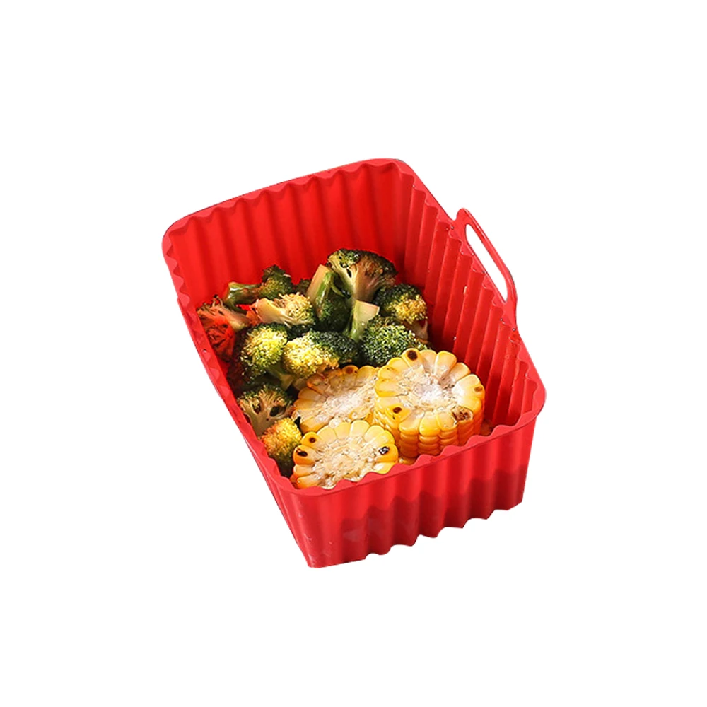 1PC Silicone Baking Tray Rectangular Air Fryer Silicone Pan Pad Kitchen Baking Oil Proof and non Stick Appliance