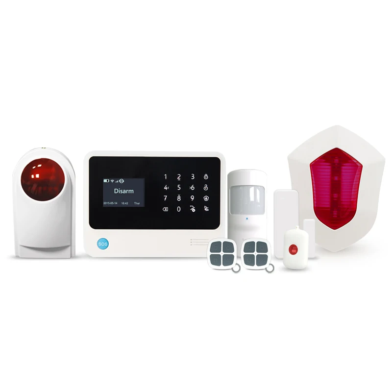 

Smoke gas detector home WIFI/GSM/GPRS security alarm system support yousee IP camera burglar alarm system