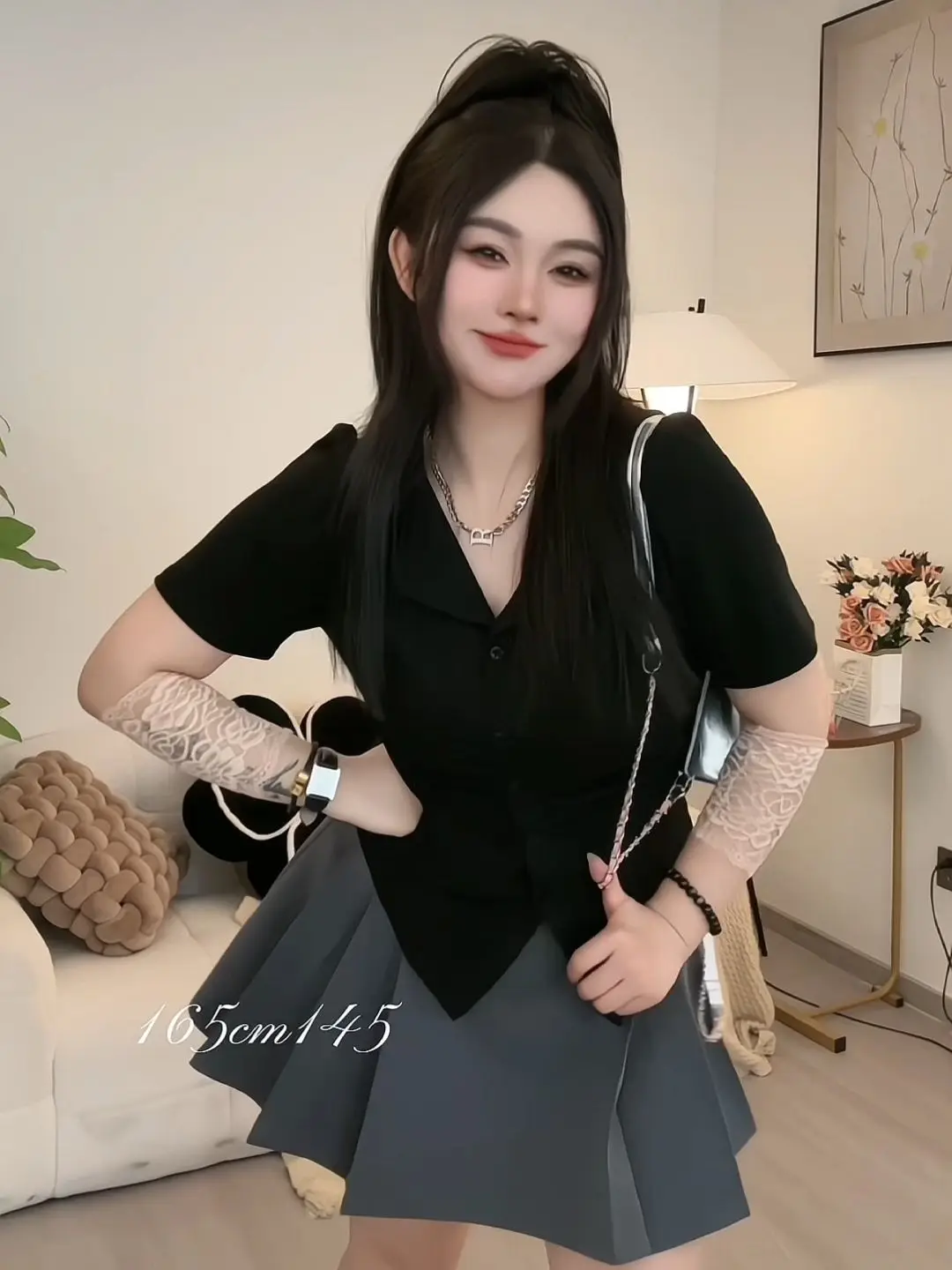 Sweet Folded Design V-Ne ort Sve Irregular Top Versatile Large Size Summer New Sle ular Chinese Cotton T-irt