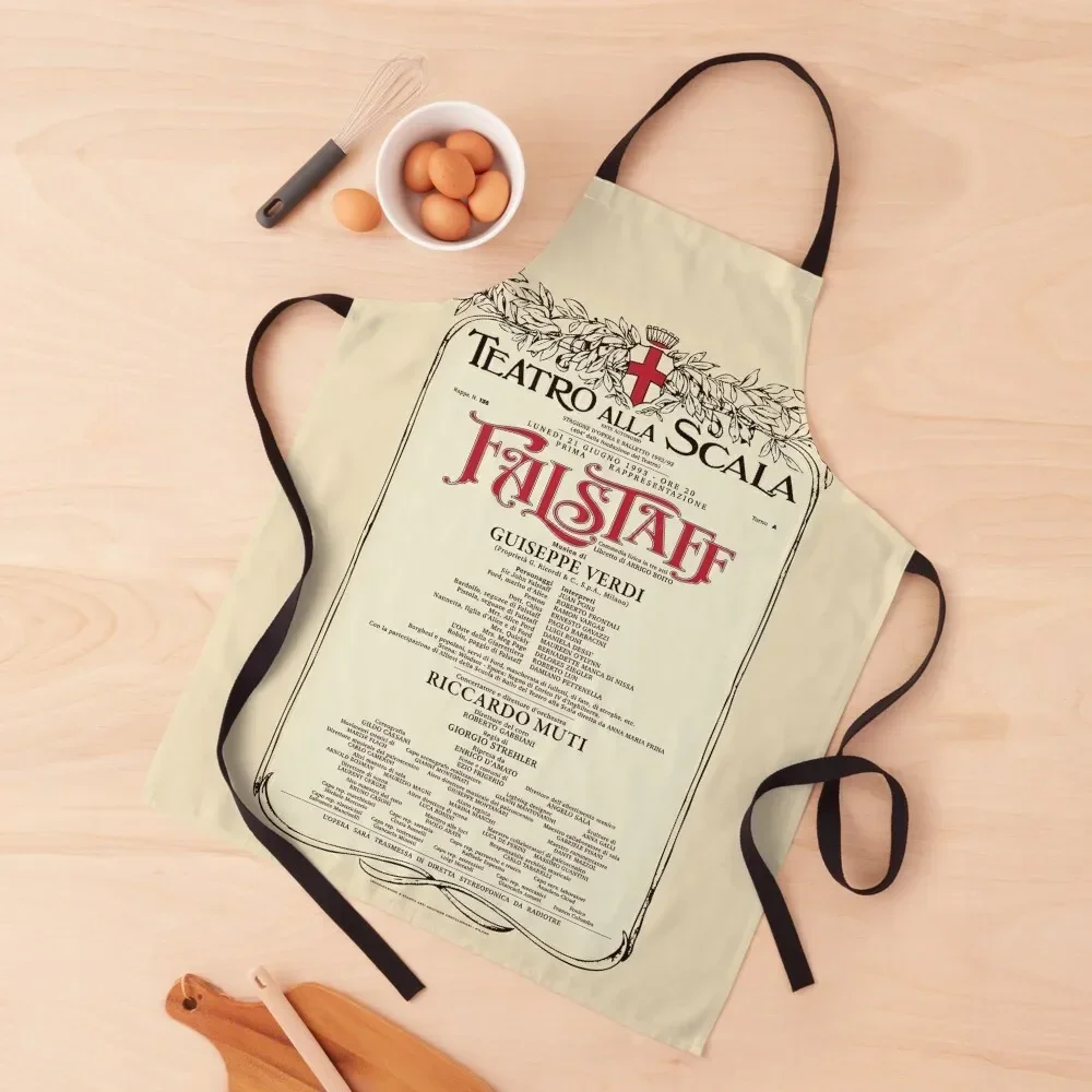 

Vintage-Style La Scala Falstaff Opera Poster Apron Woman Kitchens Women's Apron