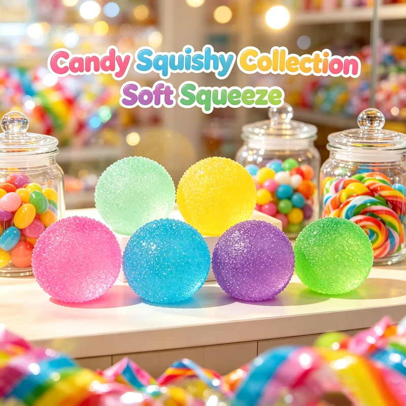Squishy Ice Ball Candy Texture Balls Slow Rebound Doll Kneading And Decompression Toy Maltose Kneading Music Decompression Toys