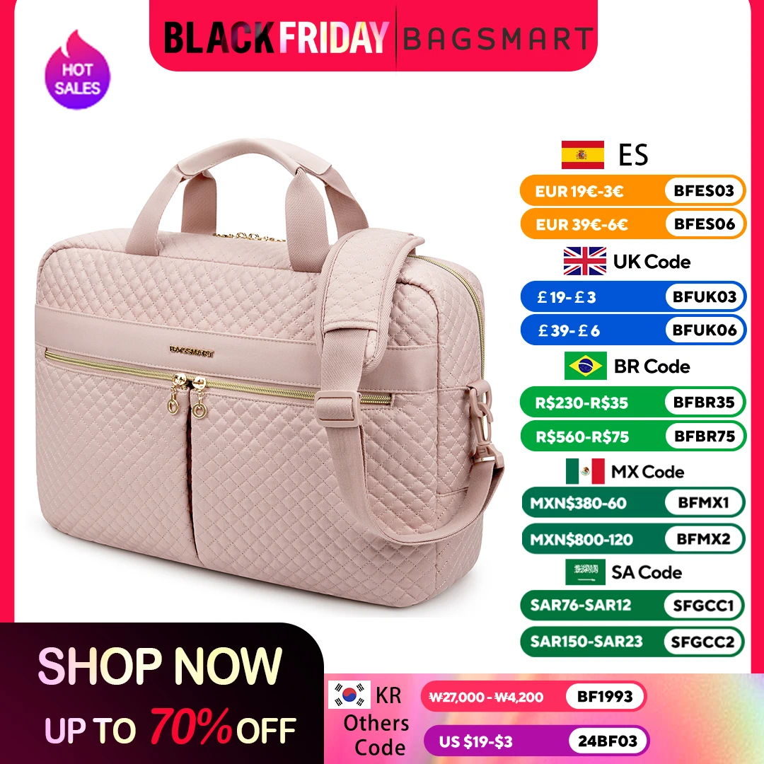 BAGSMART Laptop Bags for Women 15.6 17.3 inch Notebook Bag for Macbook Air Pro 13 15 Computer Handbag Briefcase Work Bag