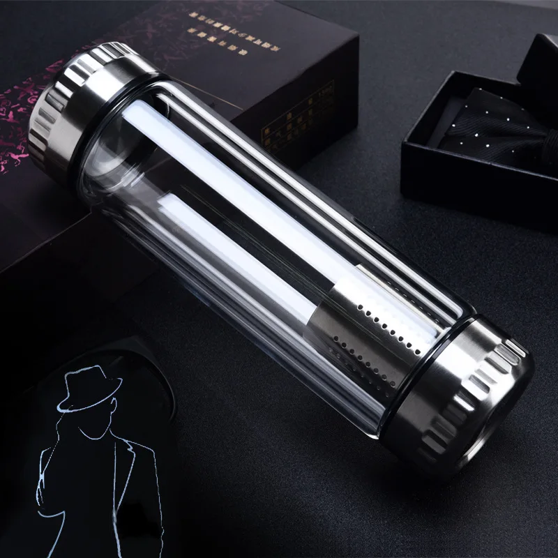 Glass high Ph Filtered Water Bottle- Alkaline Antioxidant Water (550ml, Increases pH up to 8+),Special Design