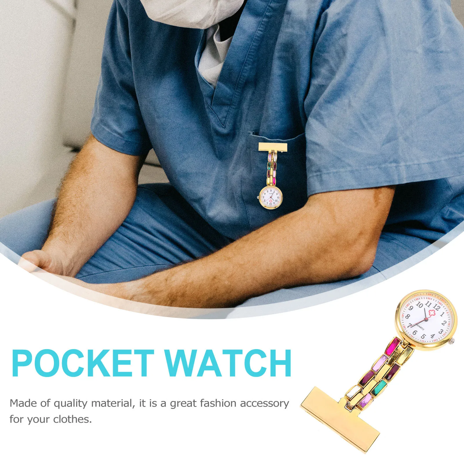 Nurse Watch Fob Hanging Pocket Watch Simple Durable Practical for Nurses Student Doctors Medical Staff