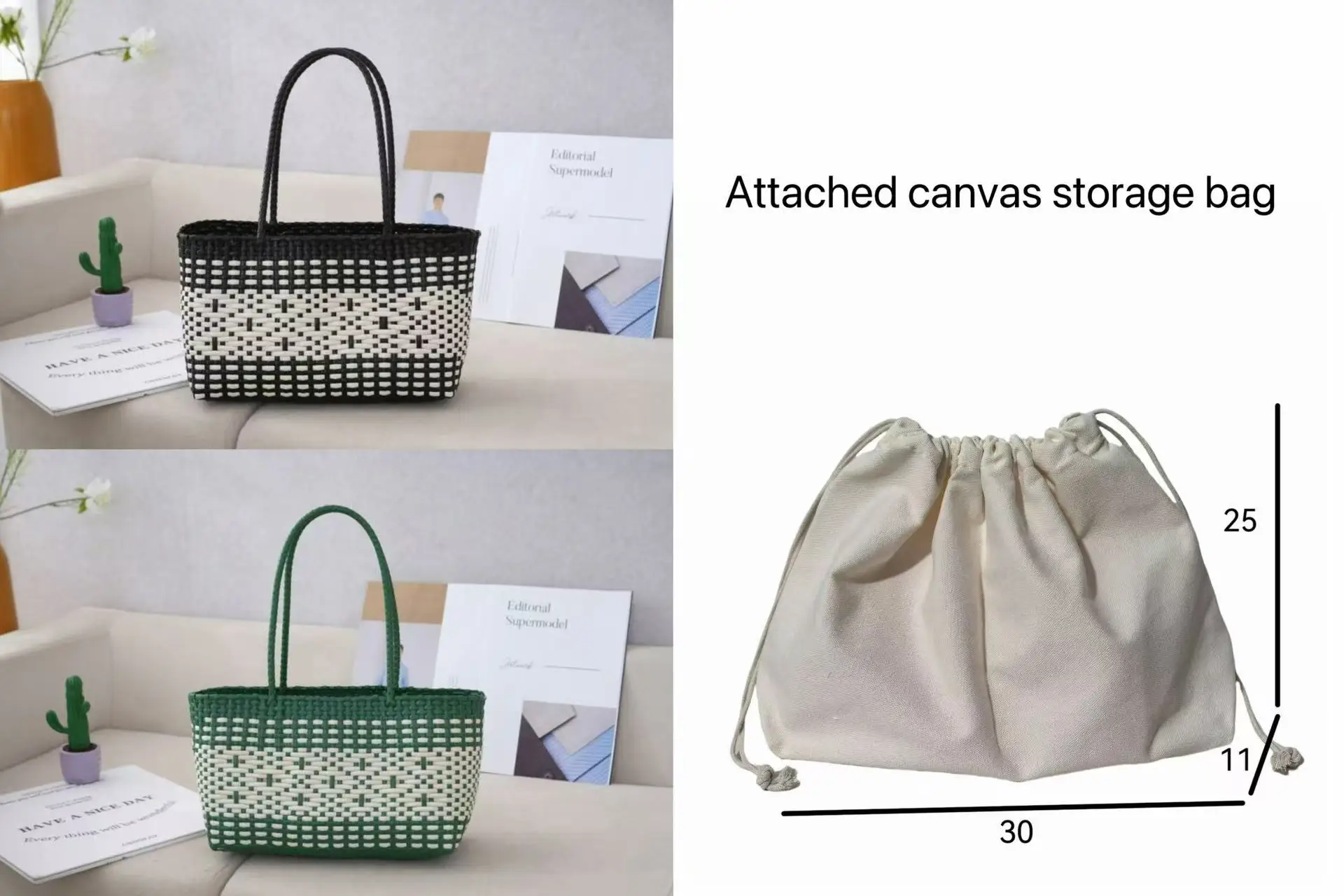 

New Woven Bag, Beach Vacation Tote Bag for Women, Casual Lazy Style Shoulder Bag, All-match Handbag