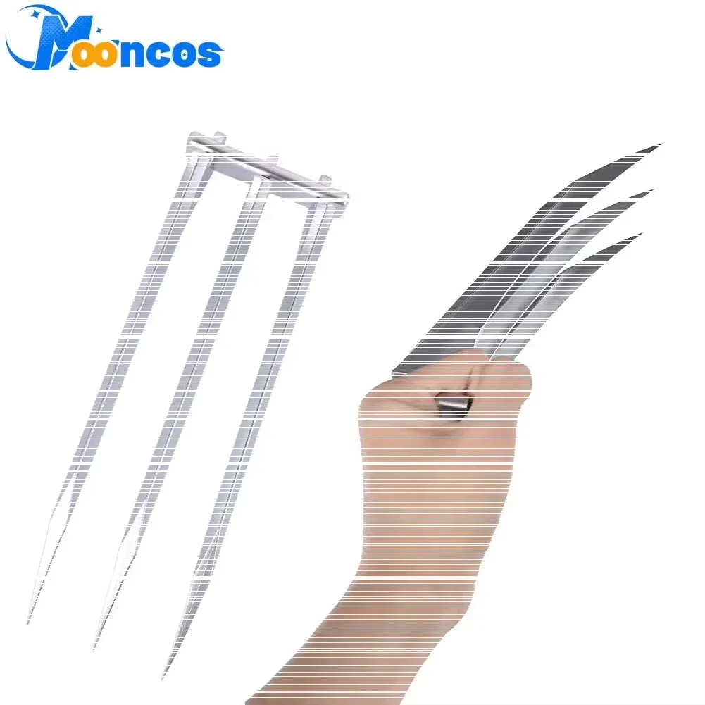 Men Fantasy Logan Cosplay Howlett Wolf Claw Silver Plastic Props Costume Accessories Movie Disguise Paw Prop Halloween Carnival
