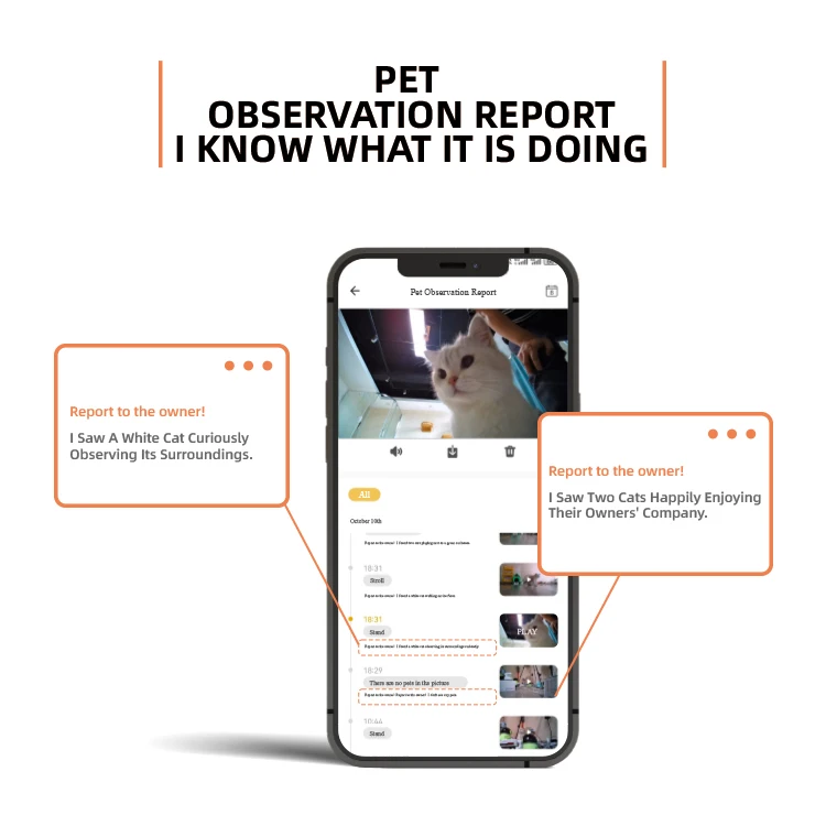 2K 500W HD Auto Track Pet Action Camera Rotation WiFi Cloud/Local Storage Lightweight Pet Health Monitoring Ai Network Camera